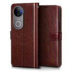 Shock Proof Flip Cover Back Case for Iqoo Z10R 5G | Magnetic Wallet Leather Case with Stand - Image 3