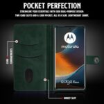 Shock Proof Flip Cover Back Case for Motorola Moto Edge 50 Fusion 5G | Magnetic Wallet Leather Case with Stand - Image 7
