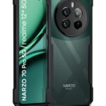 Thermoplastic Polyurethane Shock Proof Clear Protective Case for Realme Narzo 70 Pro 5G, Narzo 70, 12 Plus, P1-360 Protection Transparent Hybrid Backcase - Black