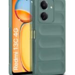 Ultimate Silicon Back Cover Case for Redmi 13C 4G | Poco C65 | Military Grade Drop Protection Shockproof Bumper | Anti-Slip Grip | Scratch Proof Micro-Fibre Cloth Inside (Forest Green)