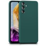 Back Cover for Samsung Galaxy M15 5G Prime Edition | M15 | F15 5G | Ultra Slim Soft Rubberised Case | Inner Velvet Fabric | Matte Silicone Flexible Mobile Case | Camera Protection - Green