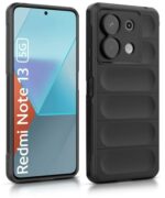 Ultimate Silicon Back Cover Case for Xiaomi Mi Redmi Note 13 5G | Military Grade Drop Protection Shockproof Bumper | Anti-Slip Grip | Scratch Proof Micro-Fibre Cloth Inside (Pitch Black) - Image 5