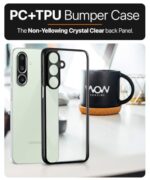 Shockproof Hybrid Back Cover for Samsung Galaxy M36 5G | Samsung Galaxy F36 5G Hard Slim fit Back Case | PC & TPU | Clear Transparent Case Black - Image 7