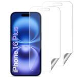 Unbreakable Nano Film Glass Screen Protector for iPhone 16 Plus [ Flexible Like a Screen Guard, Harder Than a Tempered Glass ]  Pack of 2 Clear