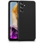 Back Cover for Samsung Galaxy M15 5G Prime Edition | M15 | F15 5G | Ultra Slim Soft Rubberised Case | Inner Velvet Fabric | Matte Silicone Flexible Mobile Case | Camera Protection - Black