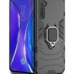 Shock Proof Back Case Mobile Cover for Realme XT | Back Cover Case (Tough Armor | Hybrid PC + TPU | Ring Holder & in-Built Kickstand | Black)
