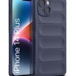 Ultimate Silicon Back Cover Case for Apple iPhone 14 Plus | Military Grade Drop Protection Shockproof Bumper | Anti-Slip Grip | Scratch Proof Micro-Fibre Cloth Inside (Deep Blue)