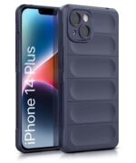 Ultimate Silicon Back Cover Case for Apple iPhone 14 Plus | Military Grade Drop Protection Shockproof Bumper | Anti-Slip Grip | Scratch Proof Micro-Fibre Cloth Inside (Deep Blue)