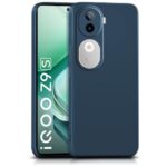 Back Cover for iQOO Z9s 5G | Vivo V40e 5G | Ultra Slim Soft Rubberised Case | Inner Velvet Fabric Lining | Matte Silicone Flexible Mobile Case | Camera Protection - Blue
