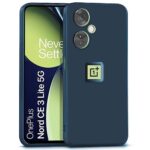 kelpuj Slim Ultra Soft Rubberised Back Cover for 1+ OnePlus Nord CE 3 Lite 5G | Inner Velvet Fabric Lining | Matte Silicone Flexible Camera Protection Back Case - Blue