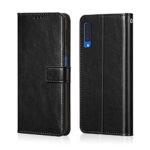 Shock Proof Flip Cover Back Case for Samsung Galaxy A7 2018 | Magnetic Wallet Leather Case with Stand