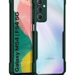 TPU+PC Shock Proof Clear Protective Back Case for Samsung Galaxy M54 | F54 5G - Airedge Technology | 360 Degree Camera Protection | Transparent Hybrid Back Case Mobile Cover - Green