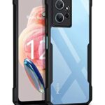 TPU+PC Shock Proof Clear Protective Back Case for Xiaomi Redmi Note 12 4G - Airedge Technology | 360 Degree Camera Protection | Transparent Hybrid Back Case Mobile Cover - Black