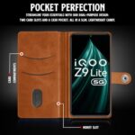 Shock Proof Flip Cover Back Case for Iqoo Z9 Lite | Magnetic Wallet Leather Case with Stand - Image 7