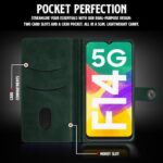Shock Proof Flip Cover Back Case for Samsung Galaxy F14 5G | Magnetic Wallet Leather Case with Stand - Image 5