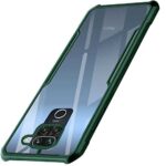 kelpuj Polycarbonate Shock Proof Clear Protective Back Case for REDMI Note 9 - AirEDGE Technology 360 Degree Camera Protection Back Case Mobile Cover for XIAOMI MI REDMI Note 9 - Camo Green