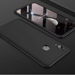 3 in 1 Double Dip Case [ Anti Slip ] Super Slim [Hard] Hybrid PC All Angle Protection Lightweight Matte Hard Back Case Cover for VIVO V9 - Black