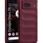 Ultimate Silicon Back Cover Case for Google Pixel 7A | Military Grade Drop Protection Shockproof Bumper | Anti-Slip Grip | Scratch Proof Micro-Fibre Cloth Inside (Crimson Red)