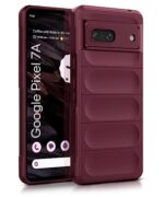 Ultimate Silicon Back Cover Case for Google Pixel 7A | Military Grade Drop Protection Shockproof Bumper | Anti-Slip Grip | Scratch Proof Micro-Fibre Cloth Inside (Crimson Red)