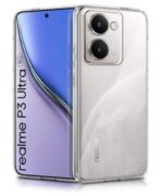 Transparent Back Cover Case for Realme P3 Ultra 5G | Raised Bumps for Full Device & Camera Protection Shockproof TPU Silicone Back Case Mobile Cover Transparent