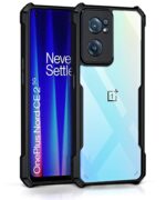 Shockproof Crystal Clear 1+ OnePlus Nord CE 2 5G Back Cover Case | 360 Degree Protection | Transparent Mobile Back Cover Case for OnePlus Nord CE 2 5G (Hybrid PC + TPU | Black Bumper)