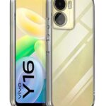 Ultra-Hybrid Crystal Clear Back Case Cover for Vivo Y16 | Vivo Y56 | Vivo T2X | Hard Back | Slim Fit Shockproof Design | Camera Protection Bump | Back Cover Case (PC,TPU | Transparent)