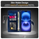 Shock Proof Flip Cover Back Case for Iphone 16 | Magnetic Wallet Leather Case with Stand - Image 7