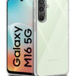 Transparent Back Cover Case for Samsung Galaxy M16 5G | Galaxy F16 5G | Raised Bumps for Full Device & Camera Protection Shockproof TPU Silicone Back Case Mobile Cover Transparent