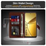 Shock Proof Flip Cover Back Case for Realme Narzo 70 | Magnetic Wallet Leather Case with Stand - Image 7