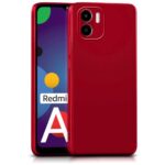 Back Cover for Xiaomi Mi Redmi A1 | Redmi A2 | Ultra Slim Soft Rubberised Case | Inner Velvet Fabric Lining | Matte Silicone Flexible Mobile Case | Camera Protection - Crimson Red