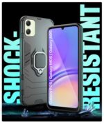Shock Proof Back Case Mobile Cover for Samsung Galaxy F05 | Galaxy M05 | Galaxy A05 | Back Cover Case (Tough Armor | Hybrid PC + TPU | Ring Holder & in-Built Kickstand | Black) - Image 7