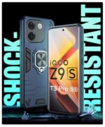 Shock Proof Back Case Mobile Cover for iQOO Z9s Pro 5G | Vivo T3 Pro 5G | Back Cover Case (Tough Armor | Hybrid PC + TPU | Ring Holder & in-Built Kickstand | Blue) - Image 5
