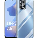 Crystal Clear Transparent Back Case Cover for Oppo A16 | Full Device & Camera Protection Shockproof TPU Silicone Back Cover Case Transparent