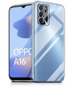 Crystal Clear Transparent Back Case Cover for Oppo A16 | Full Device & Camera Protection Shockproof TPU Silicone Back Cover Case Transparent