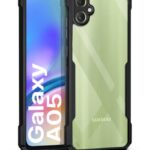 Shock Proof Clear Back Cover Case Mobile Cover for Samsung Galaxy A05 | Galaxy F05 | Galaxy M05 (Hard | Hybrid PC + TPU | Full Armour Device & Camera Protection | Black)