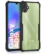 Shock Proof Clear Back Cover Case Mobile Cover for Samsung Galaxy A05 | Galaxy F05 | Galaxy M05 (Hard | Hybrid PC + TPU | Full Armour Device & Camera Protection | Black)