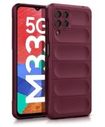Ultimate Silicon Back Cover Case for Samsung Galaxy M33 5G | Military Grade Drop Protection Shockproof Bumper | AntiSlip Grip | Scratch Proof MicroFibre Cloth Inside (Crimson Red)