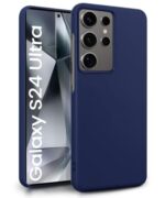 Slim Frameless Back Cover for Samsung Galaxy S24 Ultra 5G | Ultra Thin Lightweight Design & Camera Protection | Soft Matte Silicone Flexible Mobile Case (Blue)