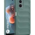Ultimate Silicon Back Cover Case for Motorola Moto G34 5G | Moto G45 5G | Military Grade Drop Protection Shockproof Bumper | Anti-Slip Grip | Scratch Proof Micro-Fibre Cloth (Forest Green)