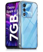 Crystal Clear Transparent Back Case Cover for Tecno Spark 9 | Full Device & Camera Protection Shockproof TPU Silicone Back Cover Case Transparent