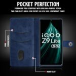 Shock Proof Flip Cover Back Case for Iqoo Z9 Lite | Magnetic Wallet Leather Case with Stand - Image 7