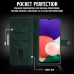 Shock Proof Flip Cover Back Case for Samsung Galaxy A22 5G | Magnetic Wallet Leather Case with Stand - Image 5