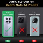 kelpuj Shock Proof Clear Protective Back Case for Redmi Note 14 Pro 5G | Poco X7 5G - AirEDGE Technology | 360 Degree Camera Protection | Transparent Hybrid Back Case Mobile Cover - Black - Image 3