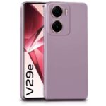 Back Cover for Vivo V29e 5G | Ultra Slim Soft Rubberised Case | Inner Velvet Fabric Lining | Matte Silicone Flexible Mobile Case | Camera Protection - Lilac