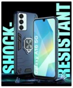 Shock Proof Back Case Mobile Cover for Samsung Galaxy A16 5G | Back Cover Case (Tough Armor | Hybrid PC + TPU | Ring Holder & in-Built Kickstand | Blue) - Image 5