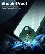 Thermoplastic Polyurethane Shock Proof Clear Protective Back Case for Xiaomi Redmi 12C|Poco C55Airedge Technology|360 Degree Camera Protection|Transparent Hybrid Back CaseGreen - Image 5