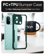 Thermoplastic Polyurethane Shock Proof Clear Protective Back Case for Xiaomi Redmi 12C|Poco C55Airedge Technology|360 Degree Camera Protection|Transparent Hybrid Back CaseGreen - Image 7