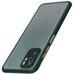 Polycarbonate Translucent Hybrid Back Cover for Redmi Note 10 | Note 10s | Smoked Matte Back | 360 Degree Protection | Protective Hard Case (Green Bumper)