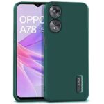 Ultra Slim Soft Rubberised Back Cover Case for Oppo A78 5G | Inner Velvet Fabric Lining | Matte Silicone Flexible Camera Protection Back Cover ? Green