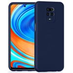 for Mi Redmi Note 10 Lite|Note 9 Pro|Note 9 Pro Max|Poco M2 Pro Slim Soft Rubberised Back Cover|Inner Velvet Fabric Lining|Matte Silicone Flexible Camera Protection Back Case - Blue